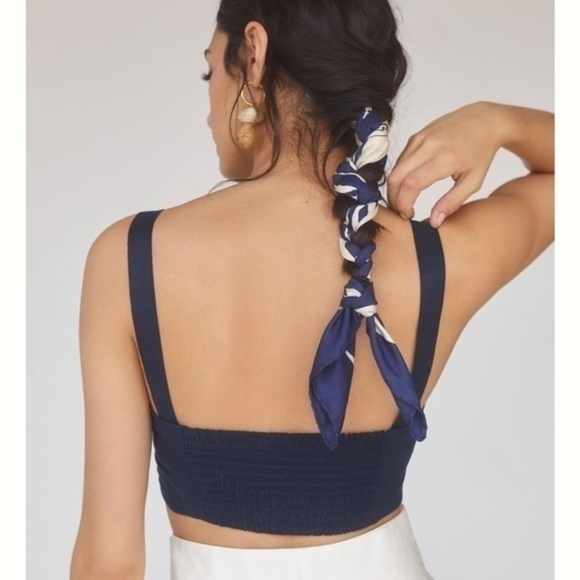 Maeve Linen Tie-Front Bra Top - Picture 3 of 3